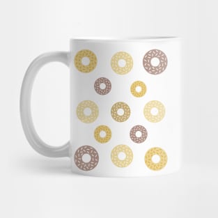 Donuts pattern - brown and beige. Mug